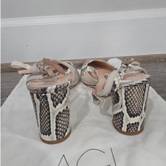New AGL Snake Print Slingback Leather Heel Shoes size 40 - Picture 5 of 9